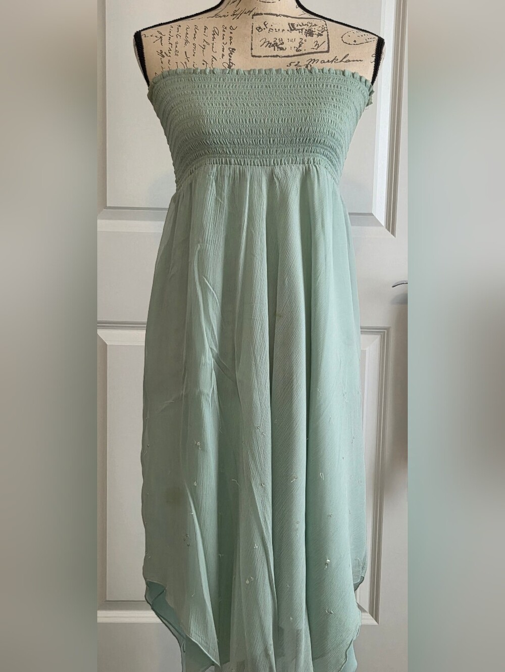 JLo Strapless Handkerchief Dress